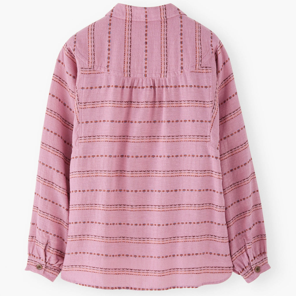 Pink striped shirt on a white background